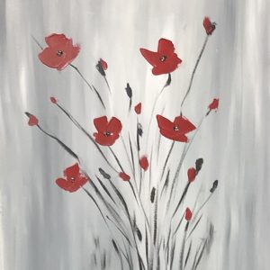 כלניות  אקריליק -קנבס