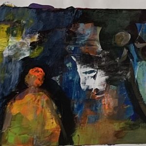 פיגורות אקריליק על בד 115X20